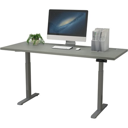 WE'RE IT Lift it, 72"x30" Electric Sit Stand Desk, 4 Memory/1 USB LED Control, Grey Strand Top, Silver Base VL23BS7230-8827